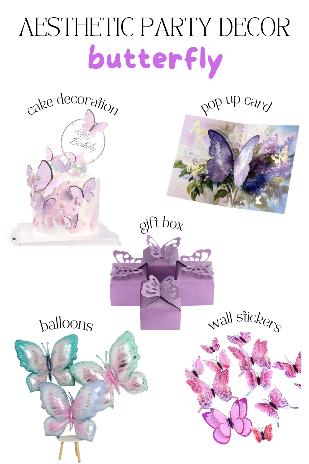 Butterfly Aesthetic Party Items