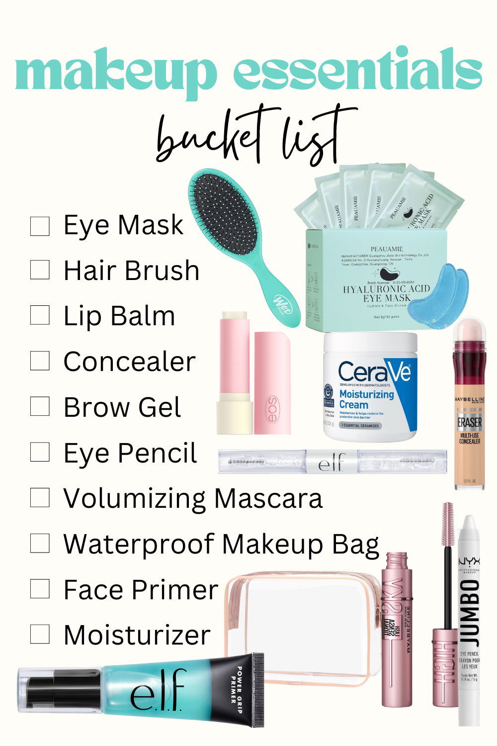 Makeup Bag Essentials Bucket List